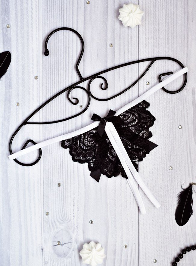 Sexy Black with White Bridal Panty