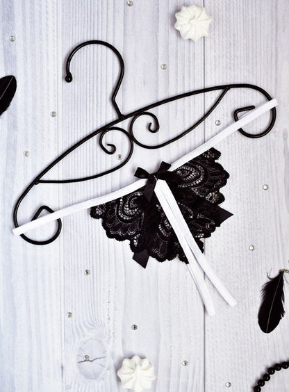 Sexy Black with White Bridal Panty