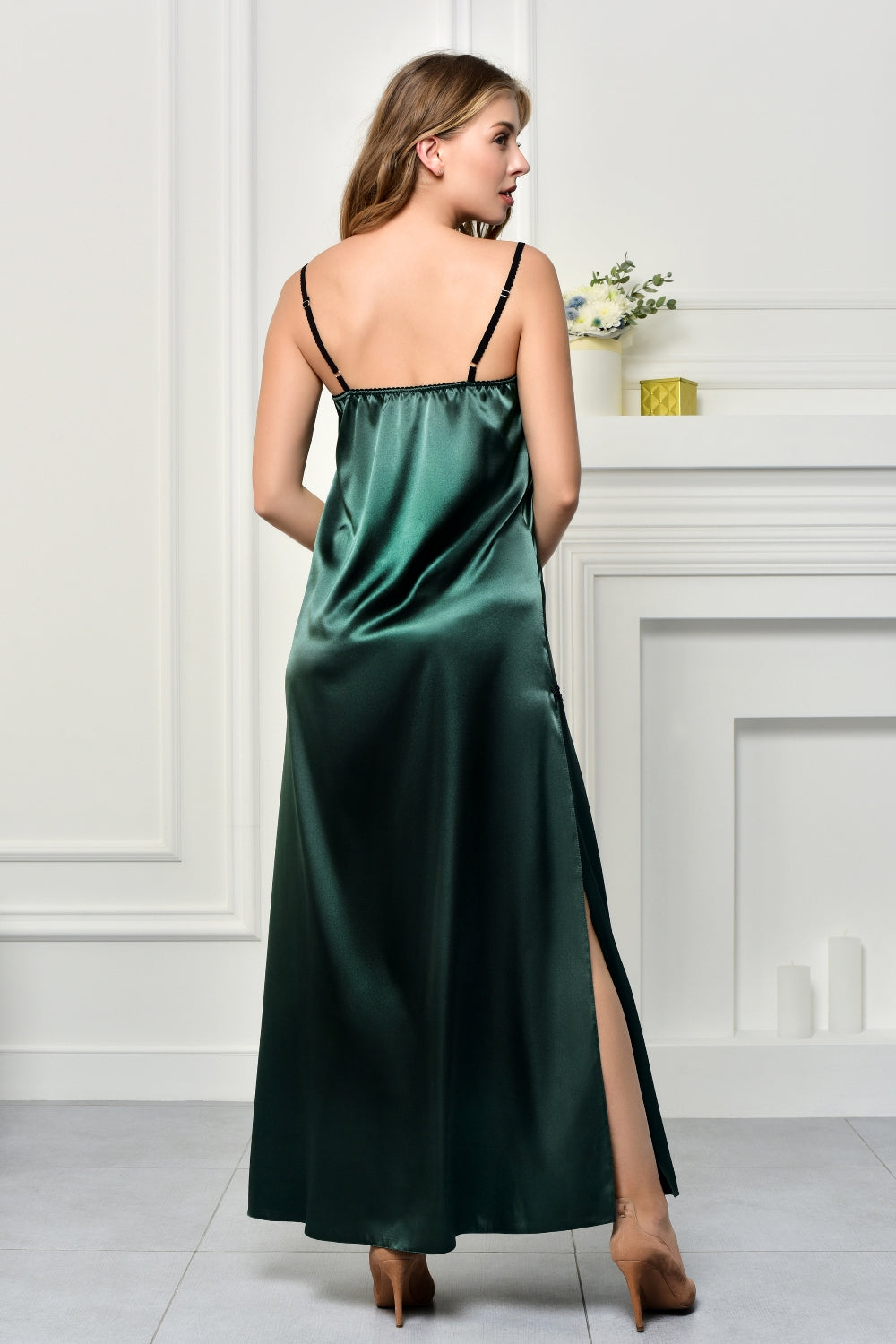 Embrace Mystery - Satin Floor Length Nightdress