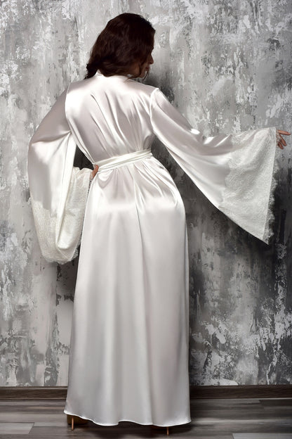 Back View of Sexy Ivory Bridal Peignoir for Weddings