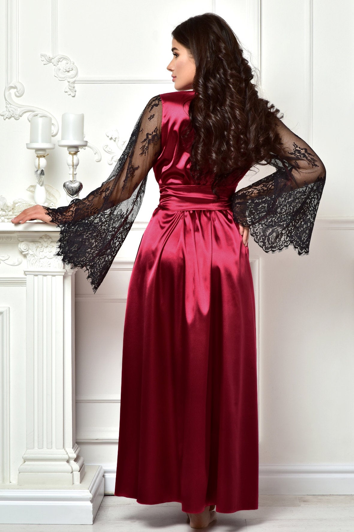 Elegant long dressing gown