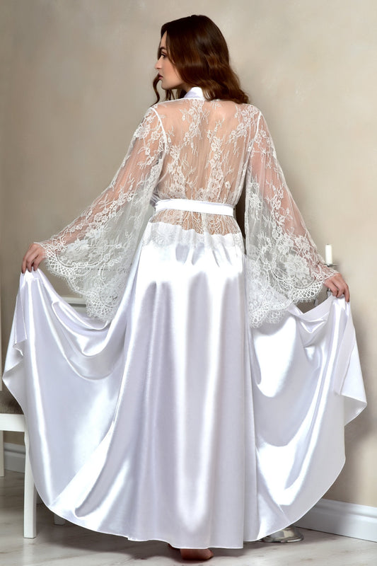 White bridal peignoir - Luxury lace