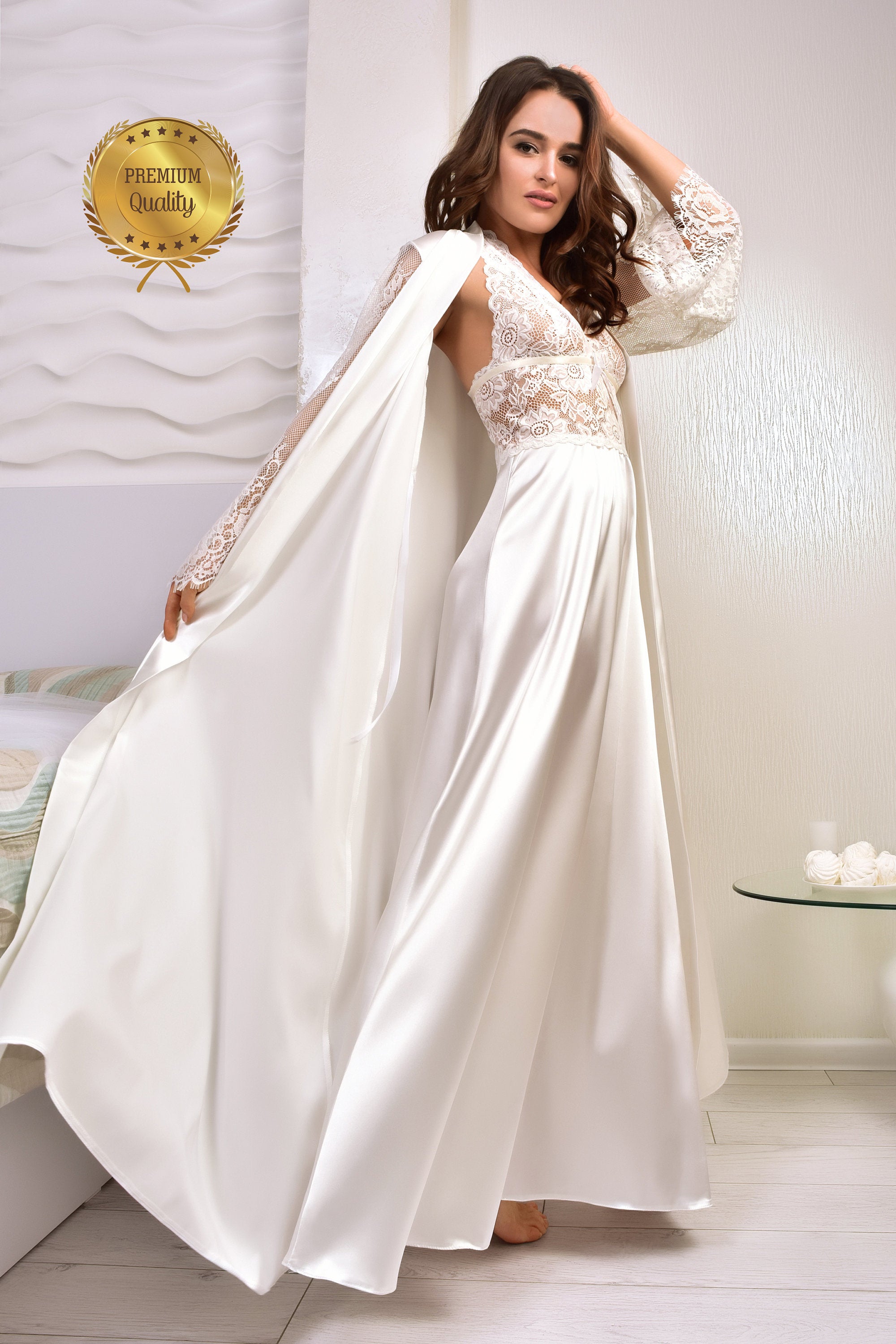 Bridal Peignoir Set - Standard and Plus Size