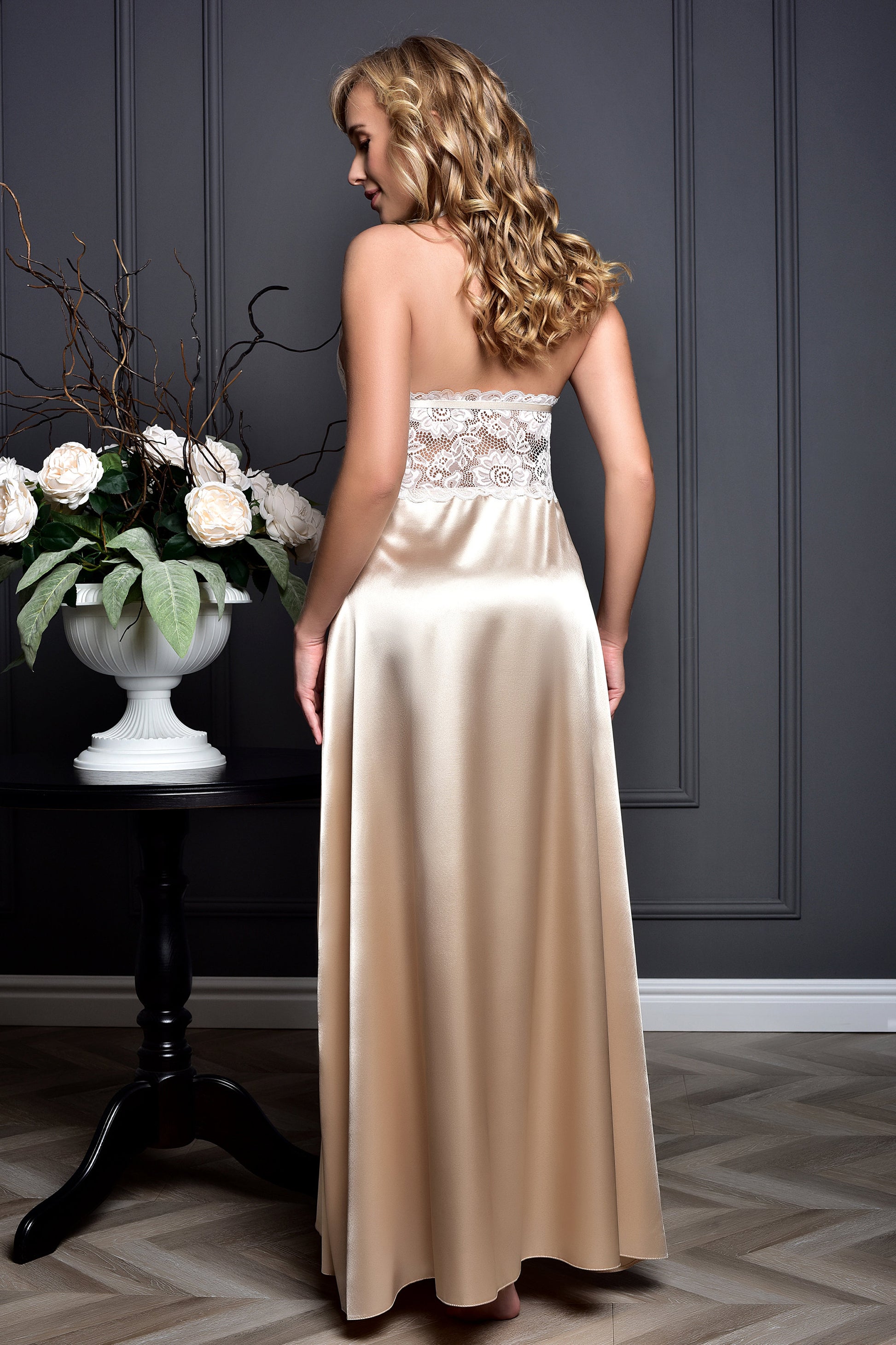 Long beige nightgown